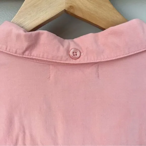 Anthropologie Cloth & Stone Pink Button-Up Long Sleeve Tie Shirt Blouse SZ L - Picture 10 of 16